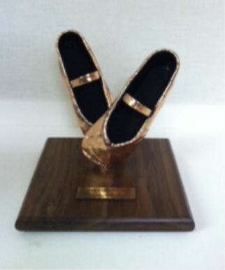 Pair of Ballet Slippers - Adult Shoes, Bronzed and Mounted