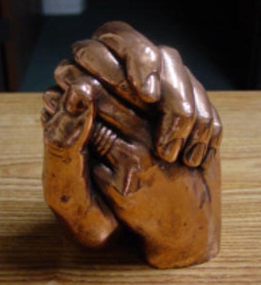 Clasped Hands Cast - Bronzed