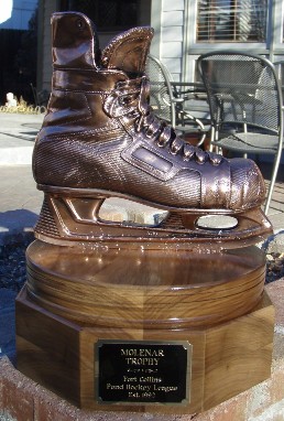 Bronzed Ice Skate - Mounted on Trophy