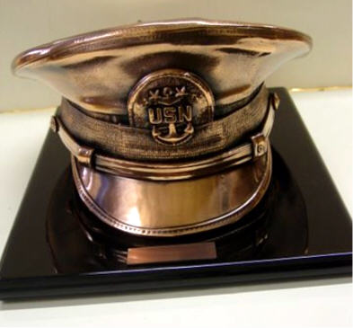 Bronze Military Covers - Navy Lid on Black Lazquer Base