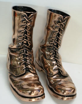 Pair of Combat Boots - Bronzed